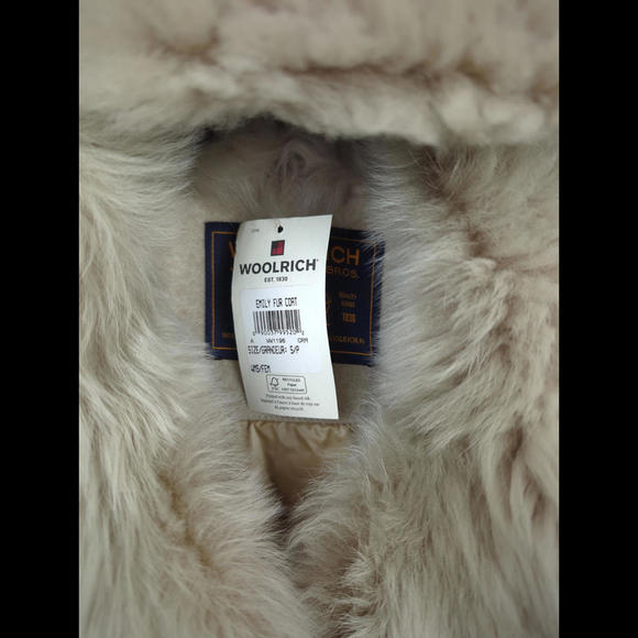 NWT $1805 WOOLRICH Sz S Emily Fur Coat Wool Cashmere Lamb Shearling Insulated - Picture 4 of 11